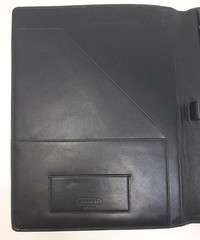Coach Monogram Folder Portfolio Black For Writing Paper Pad Documents Holder
