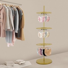 3-Tier Rotatable Round Display Rack for Clothing – Metal Clothes Organizer