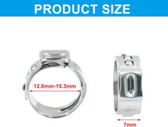 Litoexpe 50 Pcs Single Ear Hose Clamp 12.8Mm-15.3Mm, Hose Crimp Clamps Ear Crimp