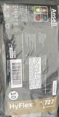 Ansell HYFLEX 11-727 Cut Resistant Nylon/ Industrial Gloves Size10. 12 Pack