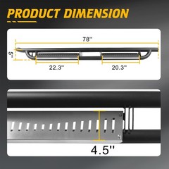 Running Boards for Ranger 2019-2025 Stainless Steel Paintable Non-Slip Steps