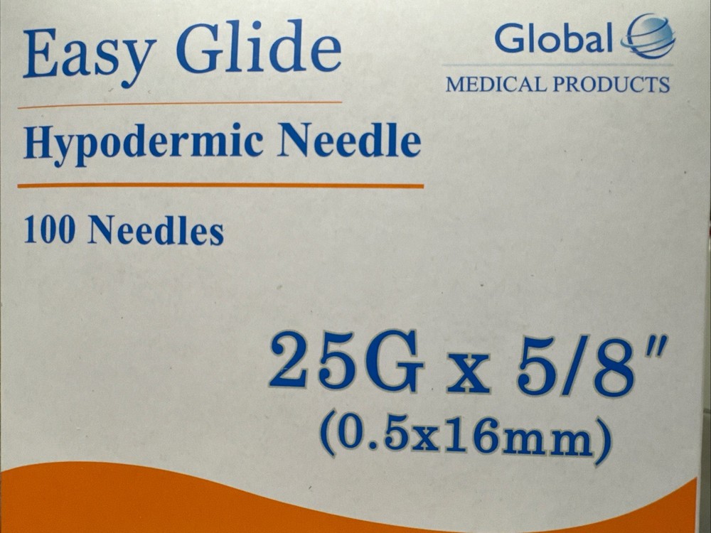 100/Box 25G x 5/8” Dispensing Needles With Caps Individually Sealed, Sterile!