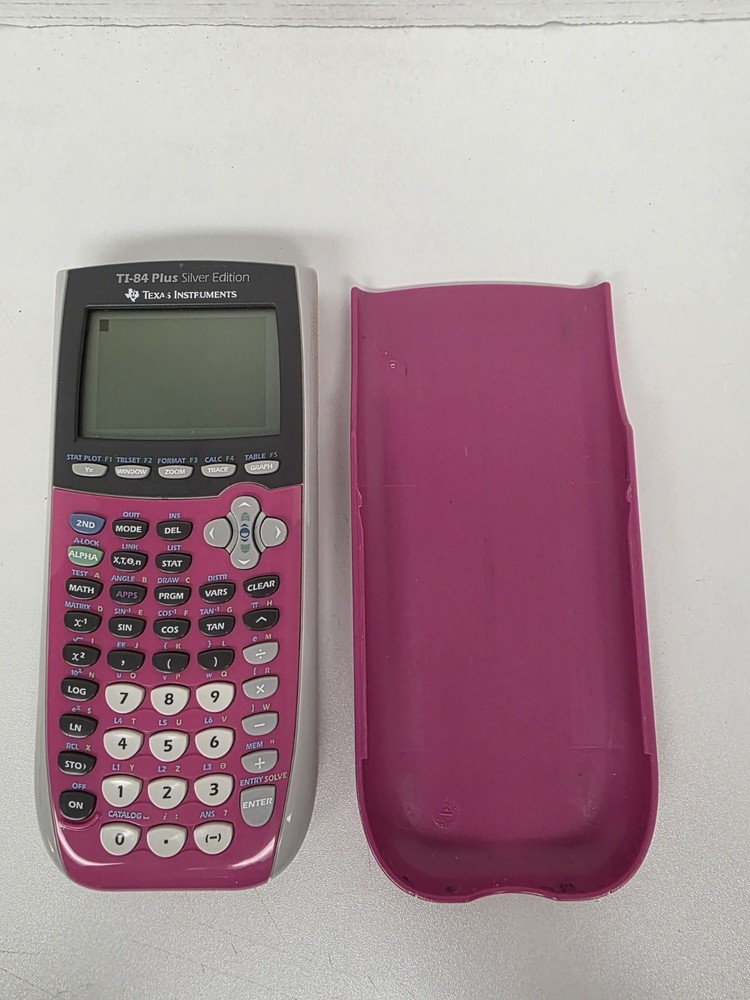 TI-84 Plus C Silver Edition Pink Calculator Texas Instruments Works New Battery