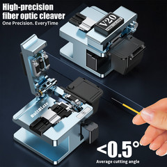 FTTH Fiber Optic Cutter, 3-in-1 Holder, 16-Position Blade, 80K Cuts