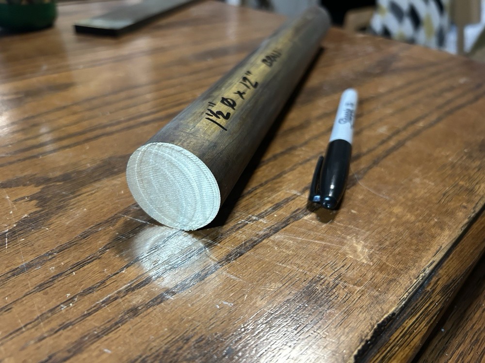 1-1/2″ diameter x 12″ long, Brass Round Rod Bar