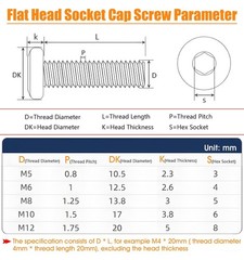 20Pcs M6x70mm Flat Head Screws and Bolts, M6 Socket Flat Head Screw, M6-1.0x70mm