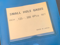 Original Equip. Mfg. 4PC Set of Small Hole Gages 0.125-0.500 Made in Japan
