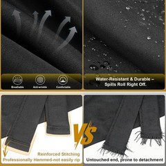 Black Server Aprons 2-Pack Adjustable Water Resistant Waist Half Pockets