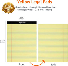 Wide Ruled Lined Writing Pads 8.5″ X 11.75″ Canary 12-Pack of 50 Perforated Shee