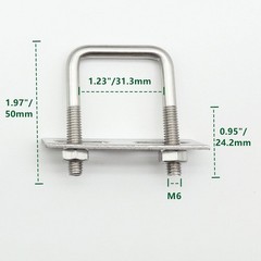 QYIMLI Stainless Steel Square U Bolt Clamp, Square Tube Clamps with Nut and P…