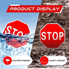 2 Pcs 24 x 24 Inch Stop Sign, Large Reflective Aluminum Street Road Signs for…