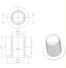 ¾, 3/4 inch Bulkhead Slip x Slip NPT Standard 2-Pair (4-Pack) NBR Rubber Gasket,