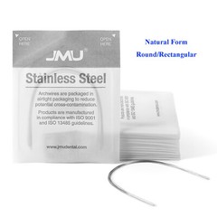 JMU 10PK Orthodontic Archwire Natural Stainless Steel Form Round Rectangular