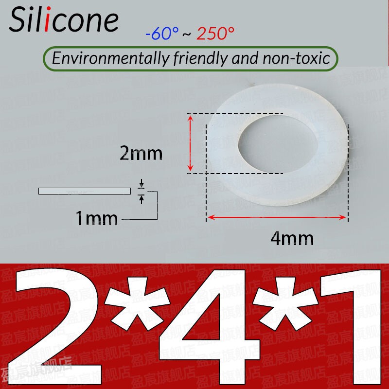 1MM THICK WHITE SILICONE HIGH TEMP FLAT RING RUBBER WASHER SEAL GASKETS