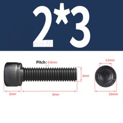 M2 M2.5 M3 M4 M5 Allen Bolt Hex Socket Cap Screws Black Steel 12.9 DIN912 Coarse