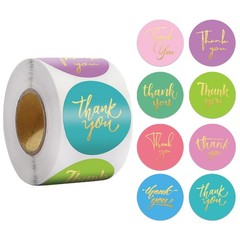 500 Pcs Thank You Stickers 8 Designs 1 Inch Thank You Sticker for Packaging T…