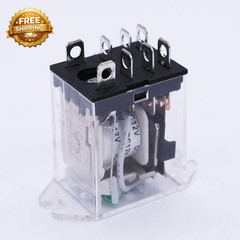 2Pcs DC 12V Coil 8 Pin 10A DPDT LED Indicator Electromagnetic Power Relay