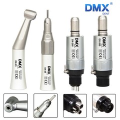 DMXDENT Dental Slow Low Speed Handpiece Straight Contra Angle Air Motor 4/2Holes