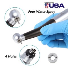 SKYSEA Dental High Speed Turbine Handpiece Push Button 4 Spray Large Head 4Hole