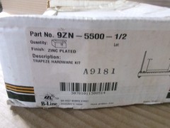 New Box of 10 B-Line Systems 9ZN-5500-1/2 Trapeze Hardware Kit Zinc Plated AK