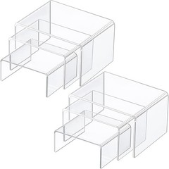 2 Sets Acrylic Display Risers, Product Stand, Jewelry Display Riser Shelf Sho…