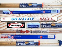 15% Silver Brazing Rods 5 RODS Sil-Fos, Worthington, Harris Stay-Silv, Lenox …