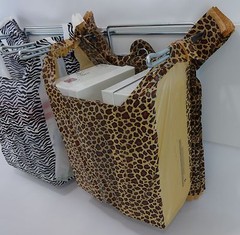 Design T-Shirt Bags Leopard or Zebra Print 11.5 x6x21 Shopping Bags with Handles