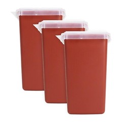 Sharps Container, 1 Quart, Biohazard Needle and Syringe Disposal, 3 Pack