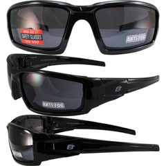Birdz Eyewear Osprey Foam Padded Motorcycle Sunglasses Black Frame Smoke Lens