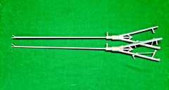 2pc Laparoscopic V-Shape Needle Holder Curved Jaw 5mmx330mm Reusable Instruments