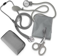 Aneroid Sphygmomanometer Stethoscope Kit Manual Blood Pressure BP Cuff Gauge