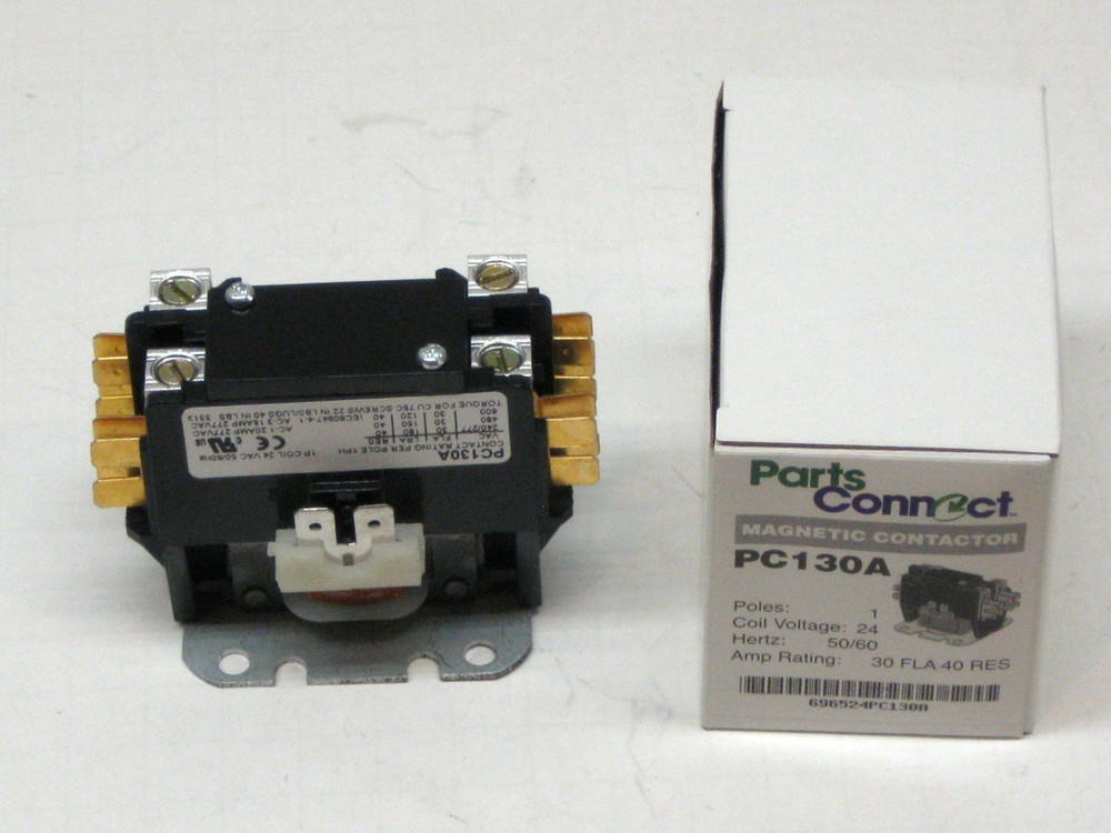 PC130A Single One 1 Pole 30 Amps 24 Volts A/C Contactor