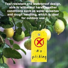 100PCS Waterproof Plastic Tags with Wire Ties Writable Outdoor Labels Yellow New