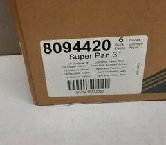1 case (6 ea) Vollrath 8094420 Super Pan 1/9 Size Black Food Buffet Catering Pan