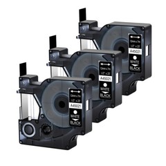 3PK White on Black Compatible 12mm Label Tape For DYMO D1 45021 LM 300 350D 360D