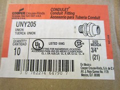 CROUSE HINDS UNY205 EXPLOSION PROOF UNION 3/4″ MALE/FEMALE THREADS