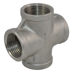 1“ 1 inch NPT Thread 4 Way Female Cross Coupling Connector SS304 Pipe Fitting