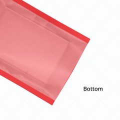 5x7in Matte Red Foil Mylar Flat Open Top Pouch Bag w/ Clear Back & Machine