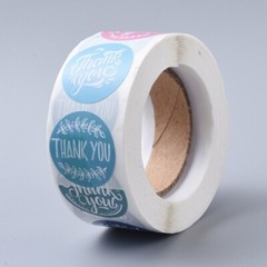Thank You Color Design Sticker Labels 500 each per roll Great for Orders Crafts