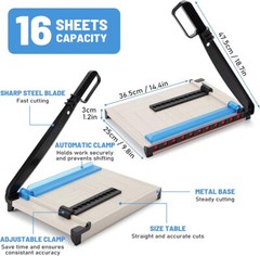 Paper Cutter A4 Paper Trimmer 12” Cut Length 12 Sheet Capacity with Safety Guard