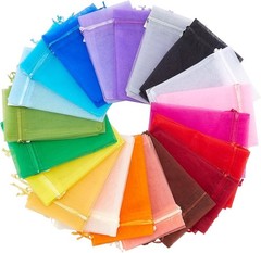 TheDisplayGuys 100-Pack SM 3″ x 4″ Sheer Organza Gift Bags w. Drawstring – Mixed