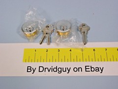 *2 CR Laurence DRA10BS Brushed SS Mortise Schlage Keyway SC1 KeyedAlike Cylinder