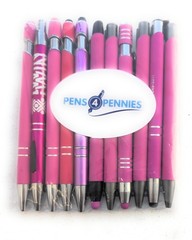 10ct Mixed Lot Misprint Metal Retractable Click Pens: PINK & White Assortment