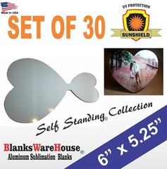 Heart Shaped Sublimation Photo Blank, dye sub – Self Standing, 30 pieces **
