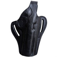 OWB Thumb Break Fits Colt 1911_Concealed Carry Leather Belt Gun Holster Black