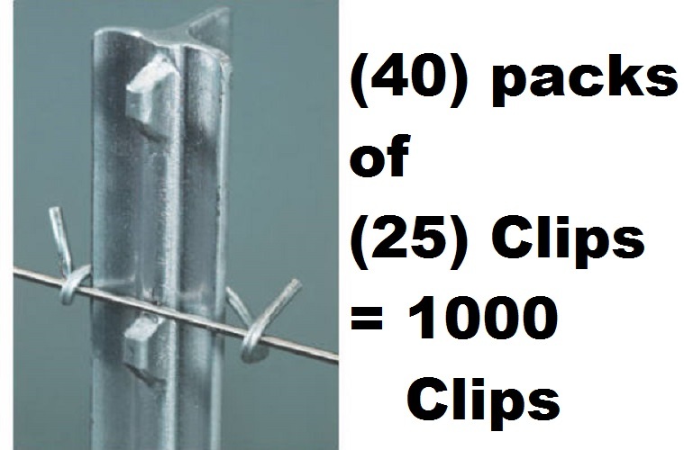 (40) packs Dare Products # 440 25 Count Studded T-Post Wire Fence Clips