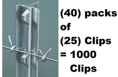 (40) packs Dare Products # 440 25 Count Studded T-Post Wire Fence Clips