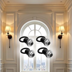 4 Set Black Light Fixture Hooks Ring Nuts Lifting Ring Nuts Eye Lamp M10 Thre…