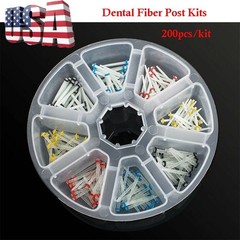 200 Pcs Dental Fiber Post Glass Quartz Teeth Restorative 1.2 1.4 1.6 1.8mm Posts
