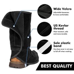 Leather Welding Spats – Flame and Abrasion Resistant Welding Boot Covers – Fu…